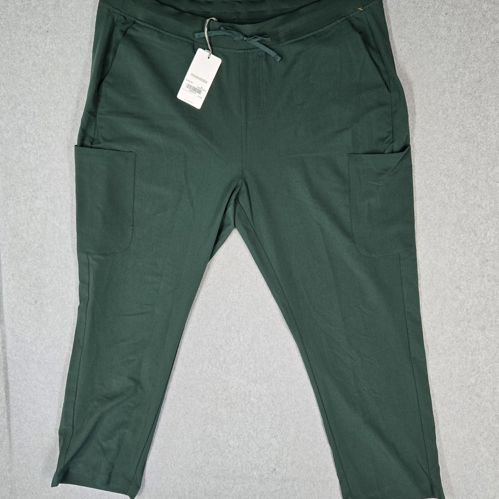 Mandala Men Scrub Pants 3XL Green Cargo Pants Equa-Tek Pants Drawstring NWT